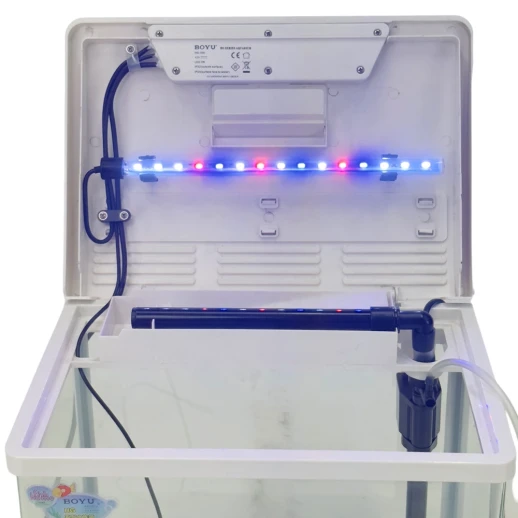 Аквариум Boyu HG-300 панорамный 22 л, LED освещение, дисплей, фильтры, белый