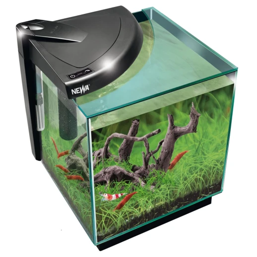 Креветочник Newa More Сaridinae NMO 20 CRNE Daylight LED 18 л с крышкой, фильтром, нагревателем, освещением рассвет-закат, черный NEW VERSION