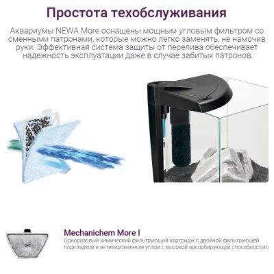 Креветочник Newa More Сaridinae NMO 20 CRNE Daylight LED 18 л с крышкой, фильтром, нагревателем, освещением рассвет-закат, черный NEW VERSION