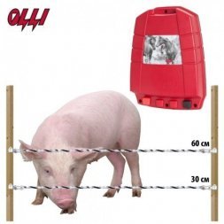 Комплект OLLI 180B электропастух для свиней 12В на 1000 м