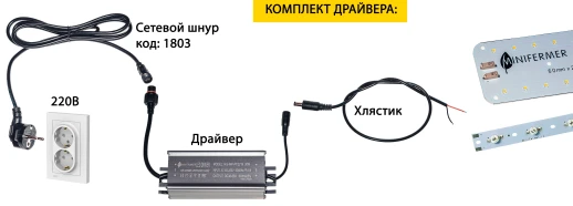 Диммируемый драйвер для Quantum board 350-1300мА 60W IP65