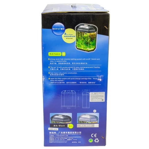 Аквариум Boyu LJ-380 25 л с системой фильтрации и освещением, черный