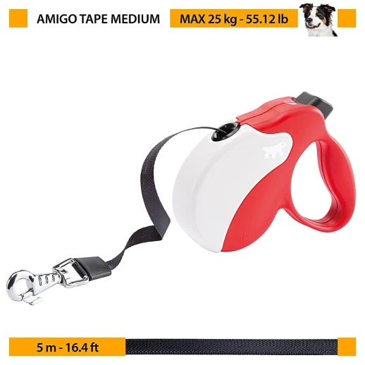 Рулетка Ferplast AMIGO MEDIUM лента со сменной крышкой корпуса бежево-голубая