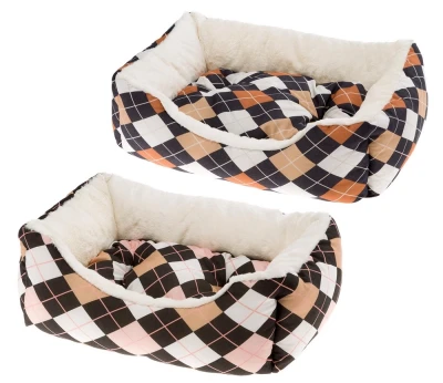 Софа Ferplast COCCOLO 50 для собак и кошек с мехом Зиг-заг зеленый