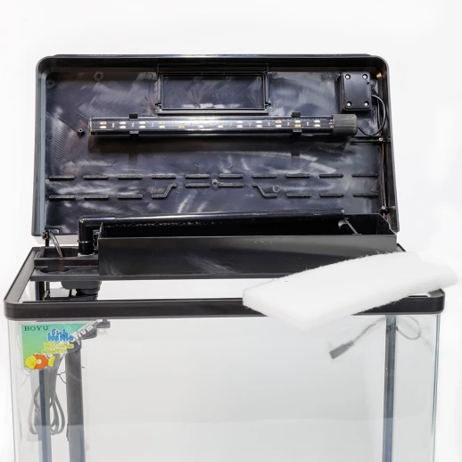 Аквариум Boyu MS-520M 45 л с сенсорным LED светильником и фильтром, черный