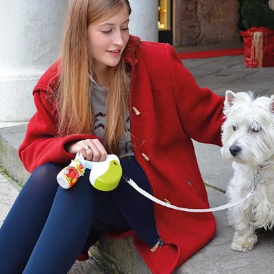 Рулетка Ferplast AMIGO MEDIUM лента со сменной крышкой корпуса красно-белая