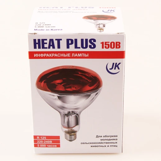 Лампа инфракрасная JK Lighting 150 Bт E27 R125 закаленное стекло красная