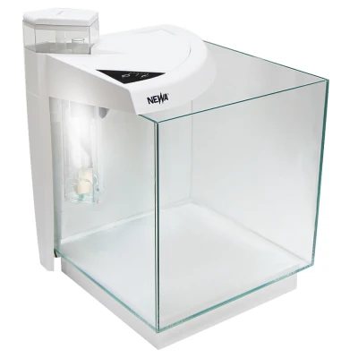 Аквариум с тумбой Newa More reef NMO 30RW Daylight LED, 28 л, с фильтром, скиммером, нагревателем и освещением рассвет-закат, белый NEW VERSION