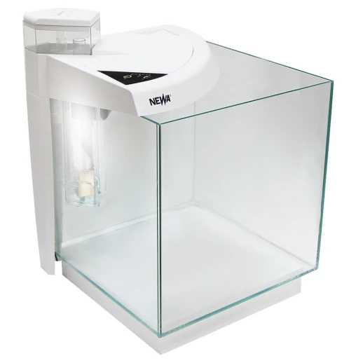 Аквариум с тумбой Newa More reef NMO 30RW Daylight LED, 28 л, с фильтром, скиммером, нагревателем и освещением рассвет-закат, белый NEW VERSION