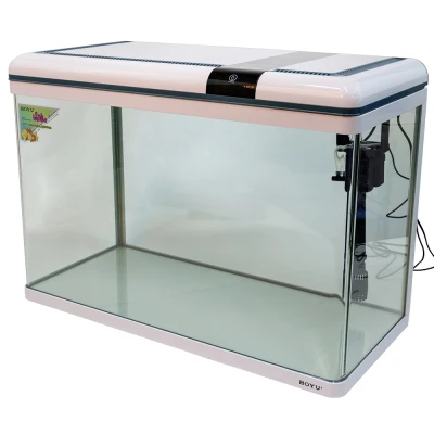 Аквариум Boyu Suspension XF-80, 128 л, панорамный, сенсорный LED светильник и фильтр, белый