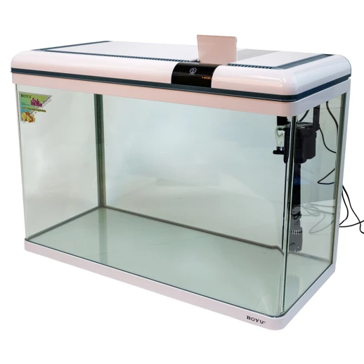 Аквариум Boyu Suspension XF-80, 128 л, панорамный, сенсорный LED светильник и фильтр, белый