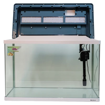 Аквариум Boyu Suspension XF-80, 128 л, панорамный, сенсорный LED светильник и фильтр, белый