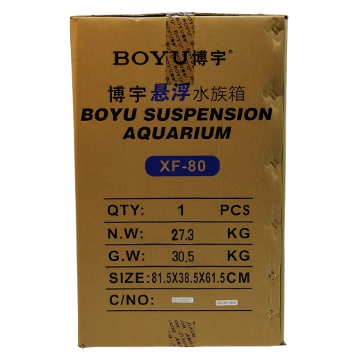 Аквариум Boyu Suspension XF-80, 128 л, панорамный, сенсорный LED светильник и фильтр, белый