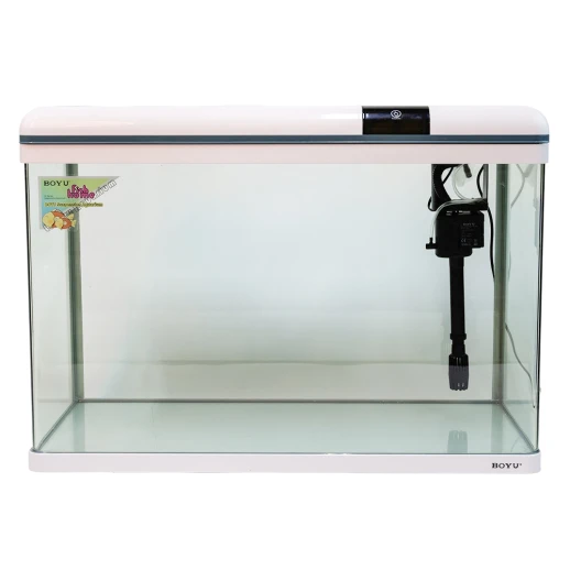 Аквариум Boyu Suspension XF-80, 128 л, панорамный, сенсорный LED светильник и фильтр, белый