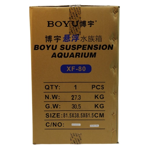 Аквариум Boyu Suspension XF-80, 128 л, панорамный, сенсорный LED светильник и фильтр, белый