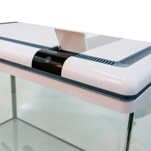 Аквариум Boyu Suspension XF-80, 128 л, панорамный, сенсорный LED светильник и фильтр, белый