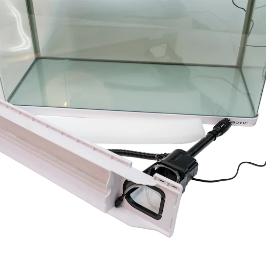 Аквариум Boyu Suspension XF-80, 128 л, панорамный, сенсорный LED светильник и фильтр, белый