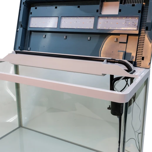 Аквариум Boyu Suspension XF-80, 128 л, панорамный, сенсорный LED светильник и фильтр, белый