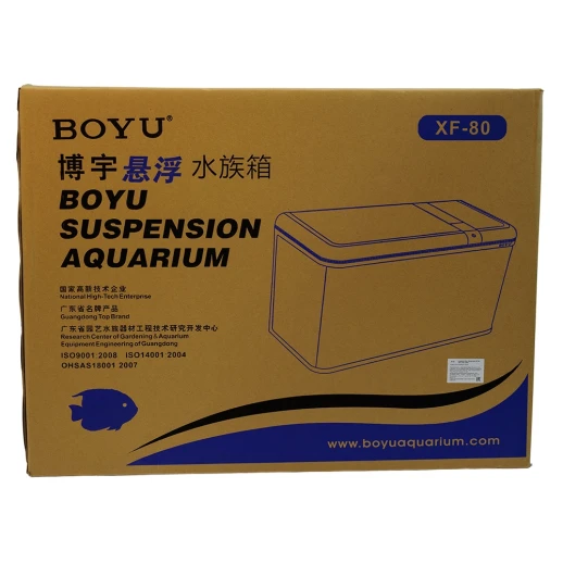 Аквариум Boyu Suspension XF-80, 128 л, панорамный, сенсорный LED светильник и фильтр, белый