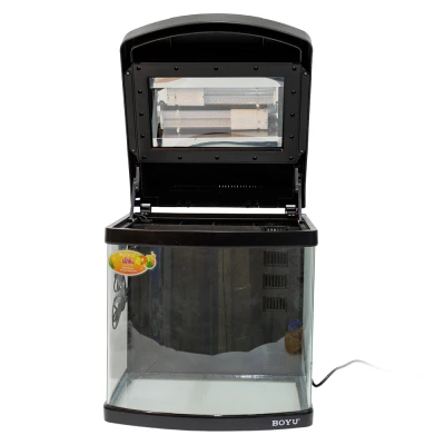 Аквариум Boyu Happy Family HS-45A панорамный, 65 л, с фильтром, УФ-стерилизатором и освещением, черный