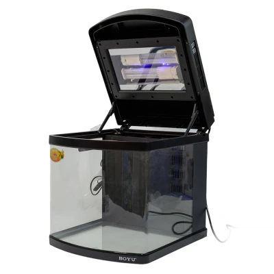 Аквариум Boyu Happy Family HS-45A панорамный, 65 л, с фильтром, УФ-стерилизатором и освещением, черный