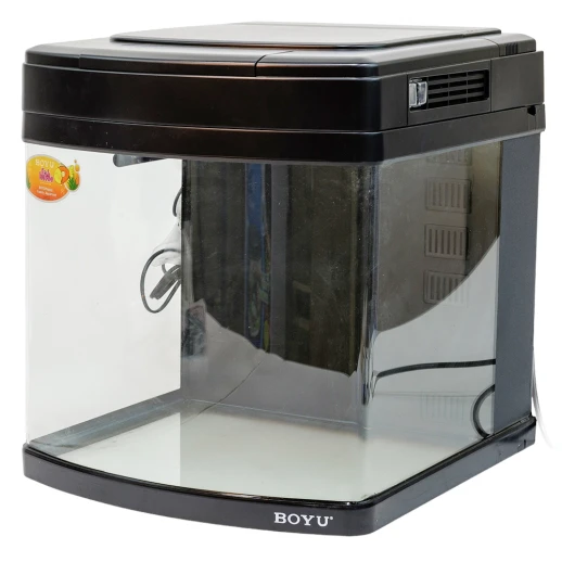 Аквариум Boyu Happy Family HS-45A панорамный, 65 л, с фильтром, УФ-стерилизатором и освещением, черный