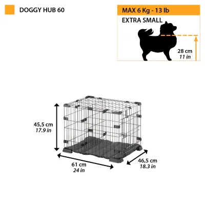 Клетка для собак Ferplast DOGGY HUB 60 без дна с подушкой