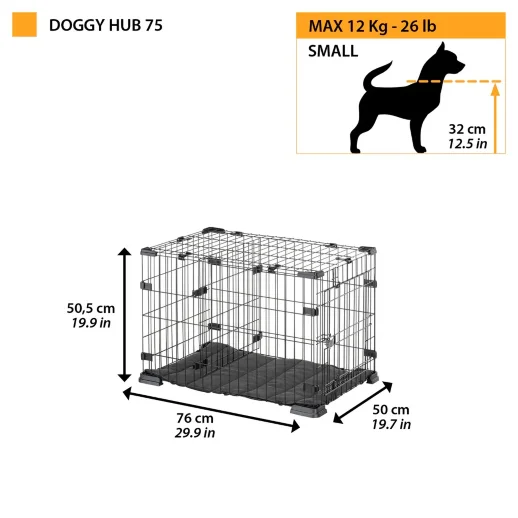 Клетка для собак Ferplast DOGGY HUB 75 без дна с подушкой