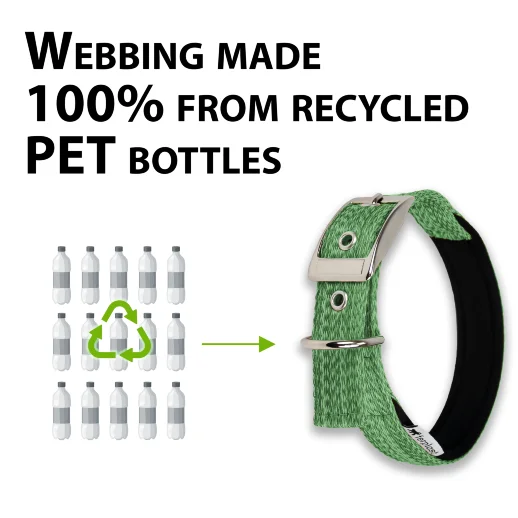Ошейник Ferplast GREENER SOFT C15/35 эконейлон с мягкой подкладкой зелёный