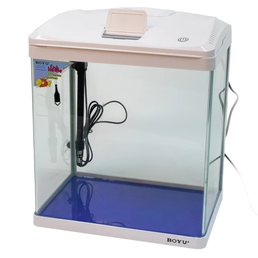 Аквариум с тумбой Boyu EC-400 панорамный, 33 л, с фильтром и LED-лампой, белый