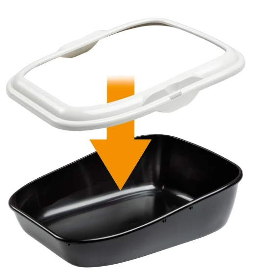 Открытый туалет Ferplast для кошек MODERNA с высокими краями и съемным пластиковым бортом