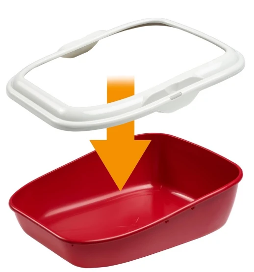 Открытый туалет Ferplast для кошек MODERNA с высокими краями и съемным пластиковым бортом