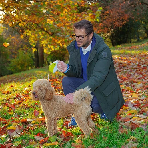 Рулетка Ferplast AMIGO MEDIUM шнур со сменной крышкой корпуса сизо-серая