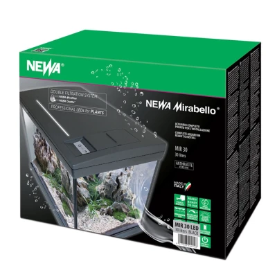 Аквариум Newa Mirabello MIR 30 LED, 30 л, с фильтром, нагревателем и освещением рассвет-закат, белый NEW VERSION