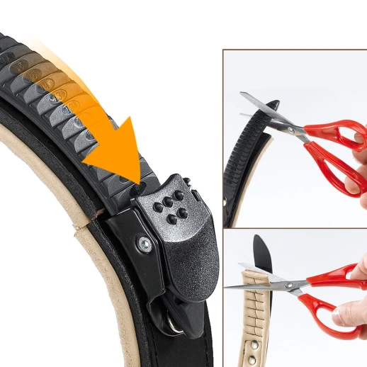 Ошейник Ferplast GIOTTO C25/49 кожаный с аппликациями чёрный